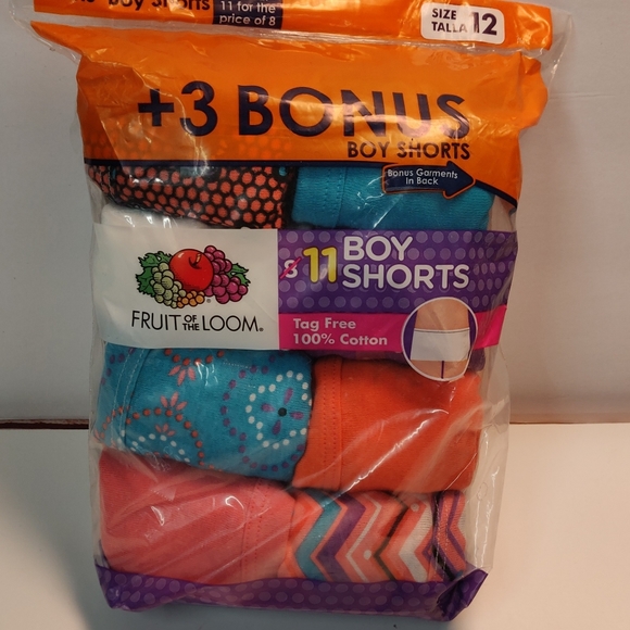 Fruit of the Loom Other - Fruit of the Loom Girls Boy Shorts Underwear New in package Size 12